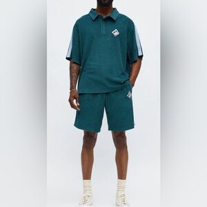 Men's relaxed Chateau Terry embroidered polo and shorts XXL